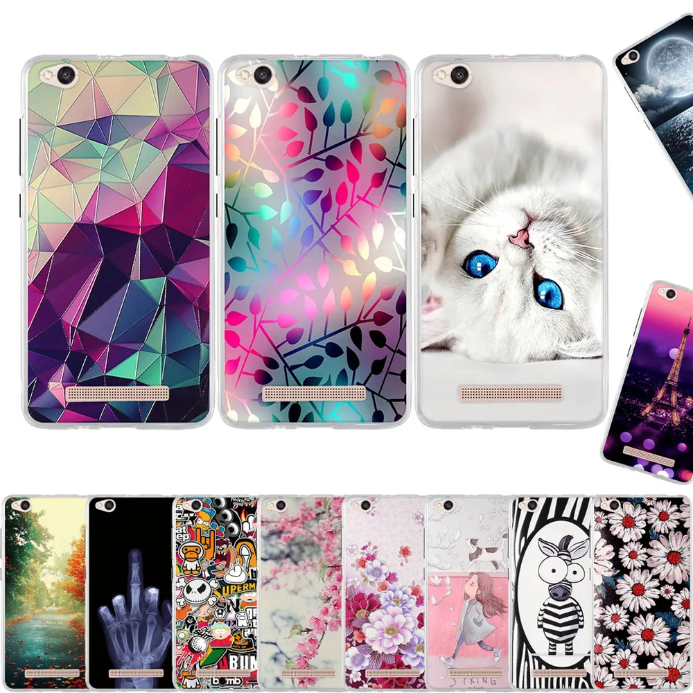 

For Xiaomi Redmi 4A 4 A Case Soft TPU Silicone Fundas For Redmi 4A 4 A Cover 3D Relief For Hongmi 4A 5.0 inch Flower Phone Cases