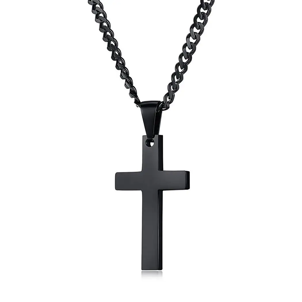 Stainless Steel Cross Pendant Chain Necklace for Casual, Party Punk Men Women Link Jewelry Gift