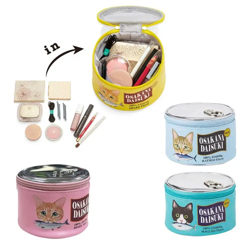 

Fashion New Women Girls Cute Cats Can Makeup Cosmetic Bag Zipper Toiletry Storage Case Pouch Organizer Handbag 4 Styles Casual