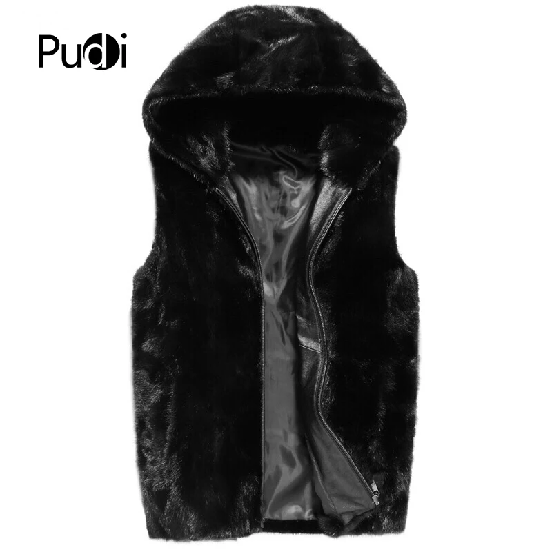 PUDI MT852 2018 Для мужчин новая мода натуральный мех норка меховая жилетка куртка для
