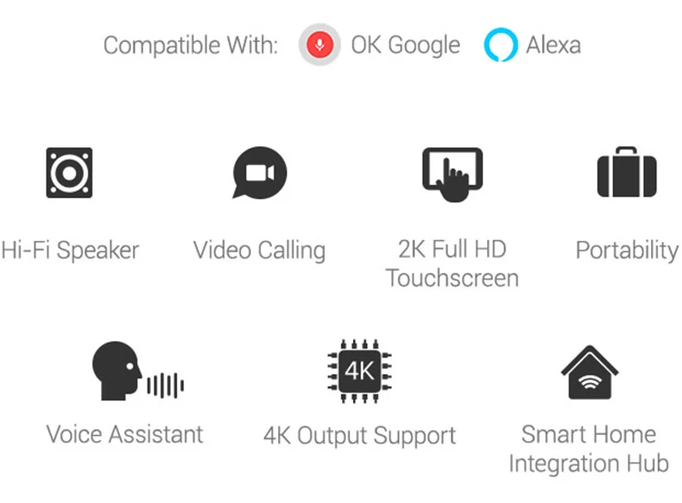 7 дюймов Смарт Интернет радио Wi-Fi с Alexa ок google интегрированный(Android7.0 RK3368 2 Гб DDR3 16 Гб флэш-памяти, RC Распознавание отпечатков пальцев, Bluetooth, линейный выход