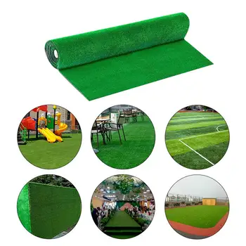 

1x1M 1x2M Artificial Grass Lawn synthetic drainage Green grass Simulation Plants artificial turf set (turf + 4Pcs steel rivet)