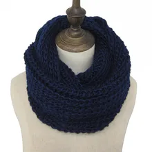 Мужской вязаный шарф-снуд темно-синего цвета, мужской черный зимний шарф для женщин, недорогой теплый шарф-снуд для женщин, зимний воротник, женский шарф-кольцо