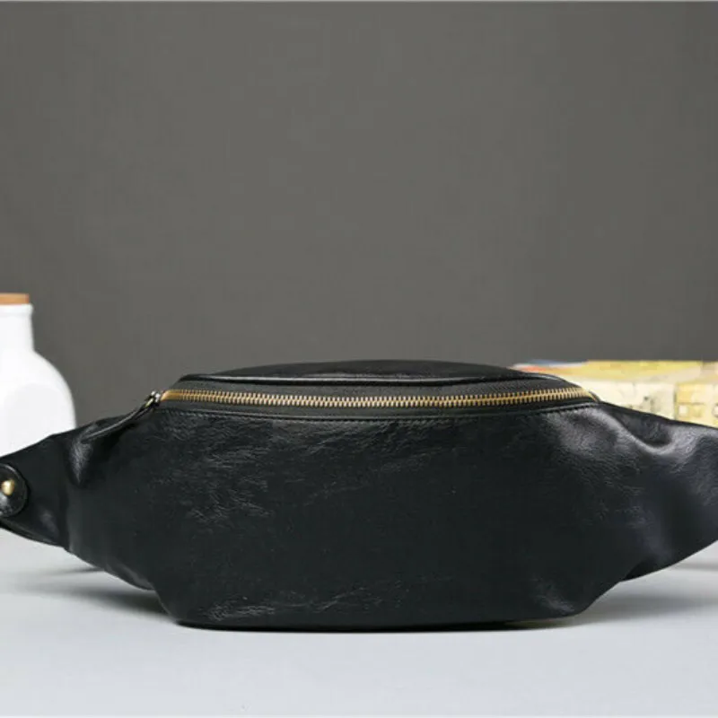 

New Men Waist Bag Luxury Leather Bum Waist Bag Retro Pouch Wallet Travel Pack Money Belt Bag Fashion Messenger Crossbody Bag