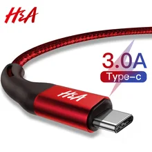 H& A 3A usb type C кабель для быстрой зарядки usb c кабель для передачи данных type-c зарядное устройство для телефона samsung S9 S8 Note 9 8 huawei P20 pocophone F1