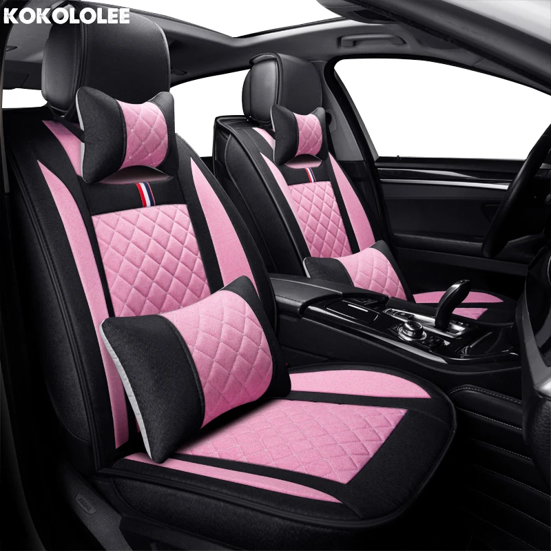 KOKOLOLEE flax Auto Car Seat Covers Automotive for KIA RIO III from