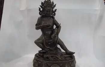 

18 Tibet Buddhism Pure Bronze Copper God of wealth Black Jambhala Buddha Statue