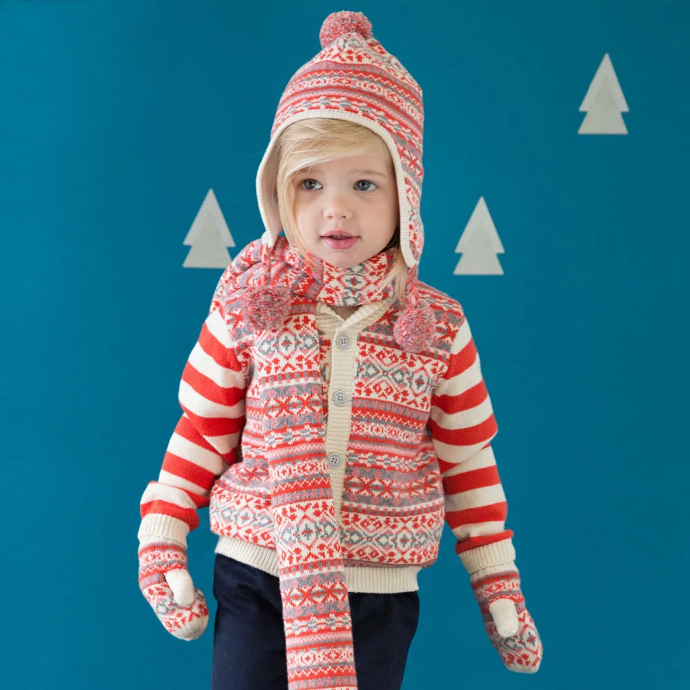 Brand100Cotton Girl Christmas Sweater Cardigan child kid baby girl