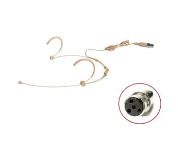 

Luxury Beige Headset microfoon Dual Earhook 4pin MiniXLR for SHURE Wireless Transmitter microfono