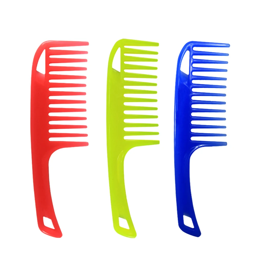 3 Color Wide Teeth Hairdressing Comb Tranparent Hair Wig Comb For