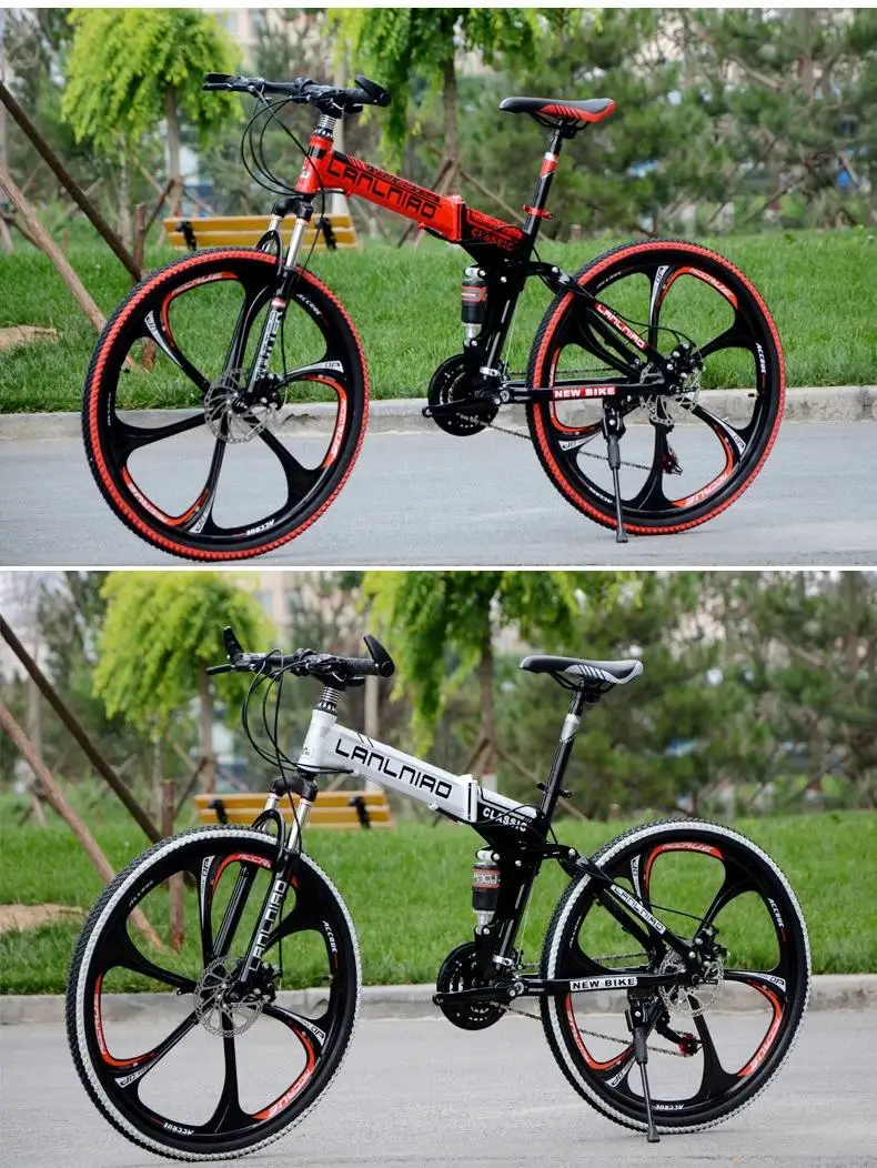 Cheap LLNiao Mountain bike 24/26 inch Tire 21/27-speed double disc brakes Bicycle 21