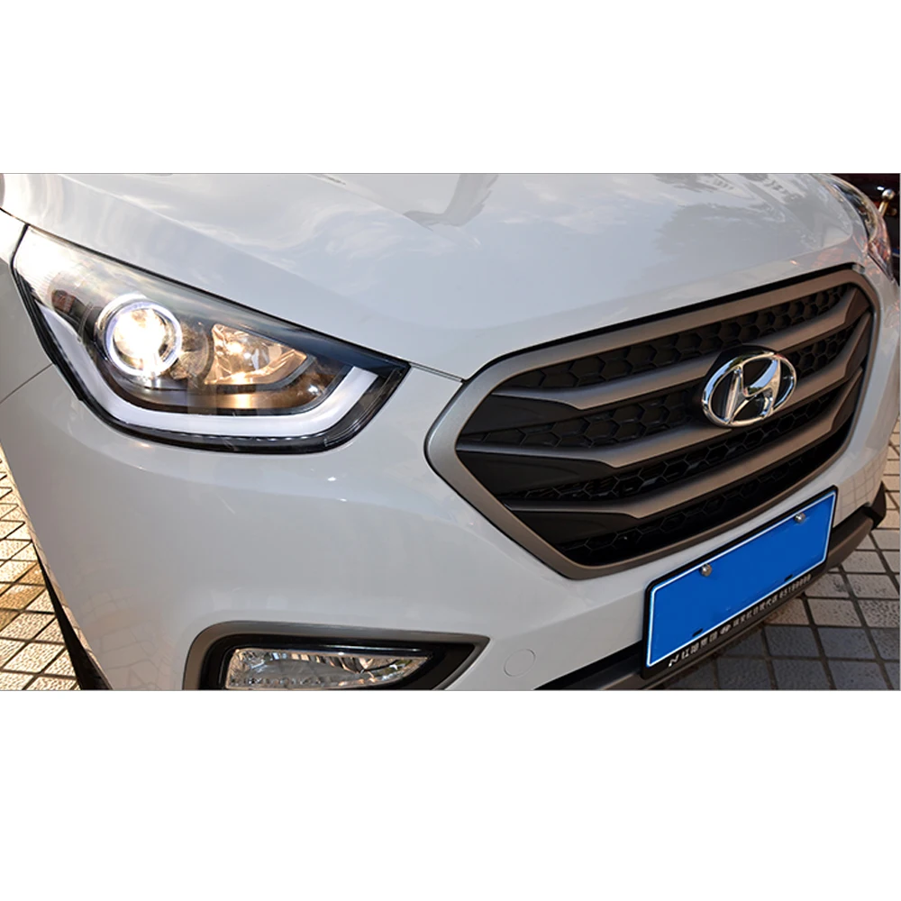 Для HYUNDAI IX35 TUCSON 2010 2012 201 Головной фонарь светодиодный DRL фара в сборе