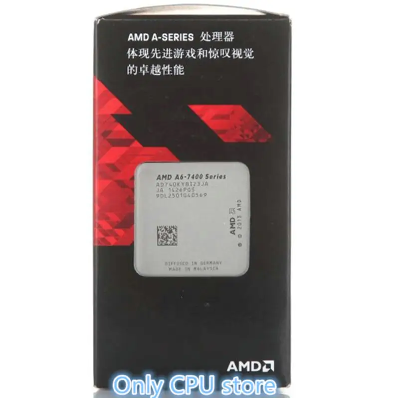 AMD Box A6-Series A6-7400K A6 7400 A6 7400K двухъядерный 3,5G 65W AD740KYBI23JA разъем FM2+ с процессорным охлаждающим вентилятором