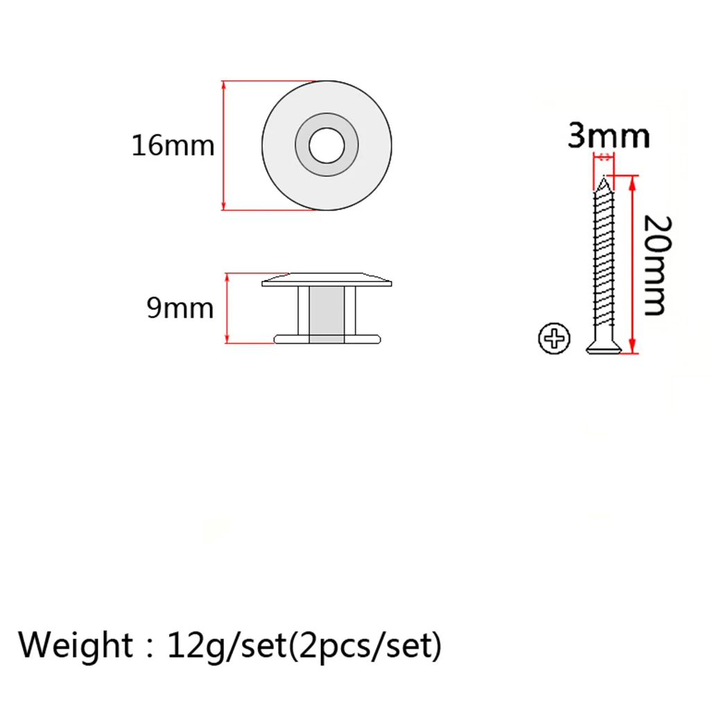 Toyful 2 Pieces Black Strap Button with Mounting Screw for Electric Guitar Bass Ukulele Mandolin Bass Guitar Strap Buckle 