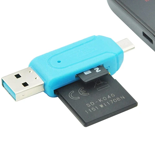 2 in 1 USB OTG SD Card Reader Universal Micro USB TF SD Card Reader for 2