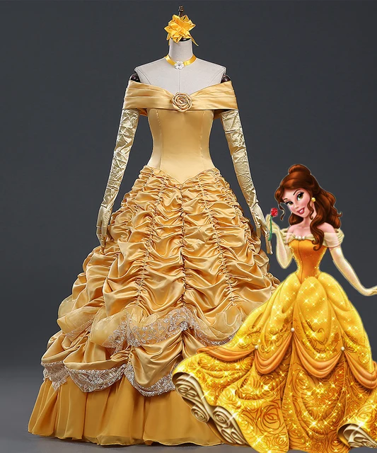 Beauty And The Beast Belle Cosplay Princess Gorgeous Dress For