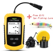 FF1108-1 портативный Findfish прибор для обнаружения эхолокатор эхолот для рыбалки проводной рыбоискатель сигнал тревоги преобразователь датчика с ЖК-дисплеем