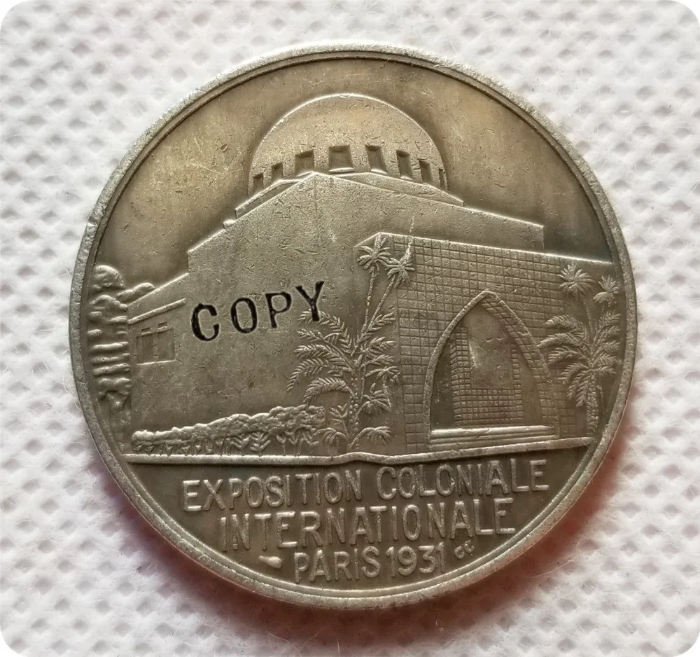 

silver-plated 1931 Medal Colonial exposition of Paris copy coins commemorative coins-replica coins