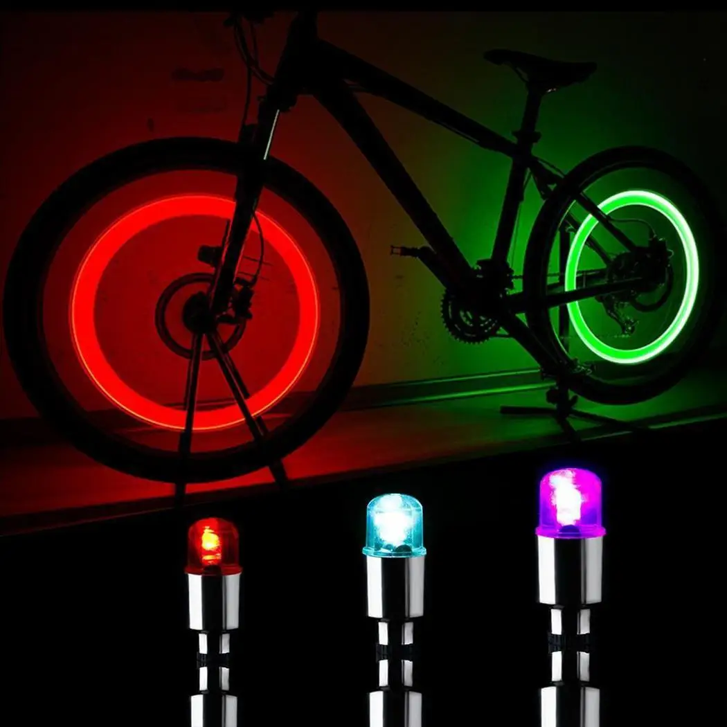 

New Bike Accessories Bicycle Light Colorful LED Bike light Car Tyre Cycling bycicle Wheel Valve Caps Spokes lights