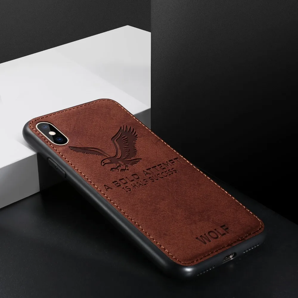 

For Iphone XR X Xs Max 6s Fabric Eagle Cloth Phone Cases For Iphone 6 7 8 Plus Ultra Thin Soft Silicone Washable Cover