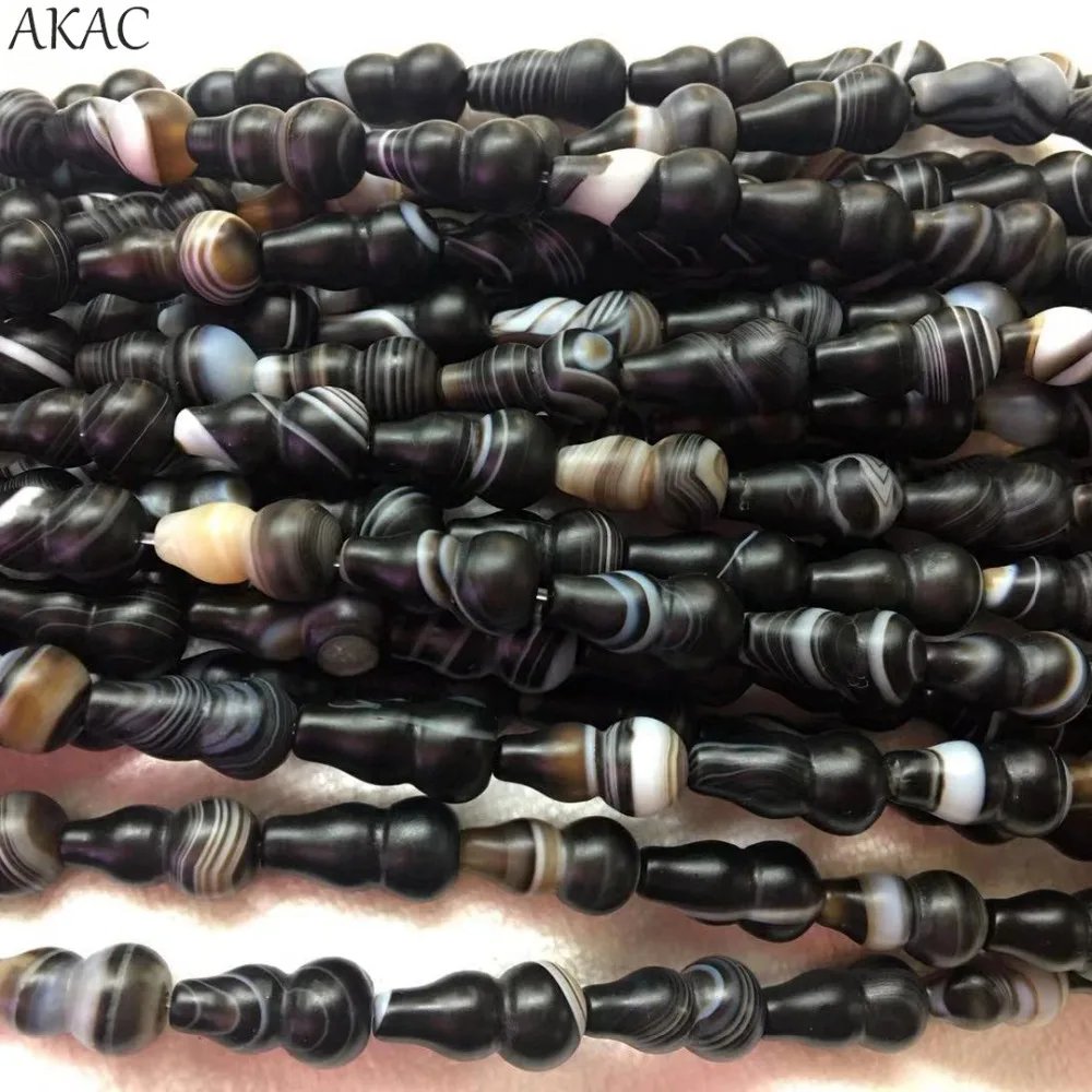 

Free shipping natural matte eye agate gourd shape loose beads 8*16mm for diy design necklace earring
