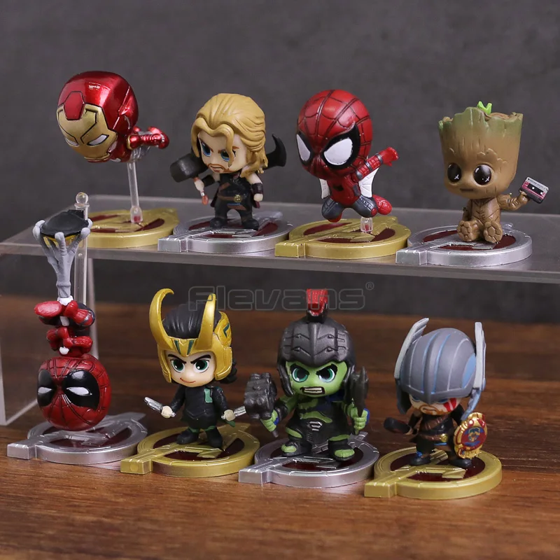 6pcs Marvel Avengers Thor Iron Man Spider-man Figurines d'action Poupée  Enfants Jouets Modèle Cadeau