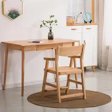 Детский стул(кабинетный) для начальной школы, для студентов, домашний письменный стул из цельного дерева, спинка, компьютерное кресло, регулируемый подъем ча