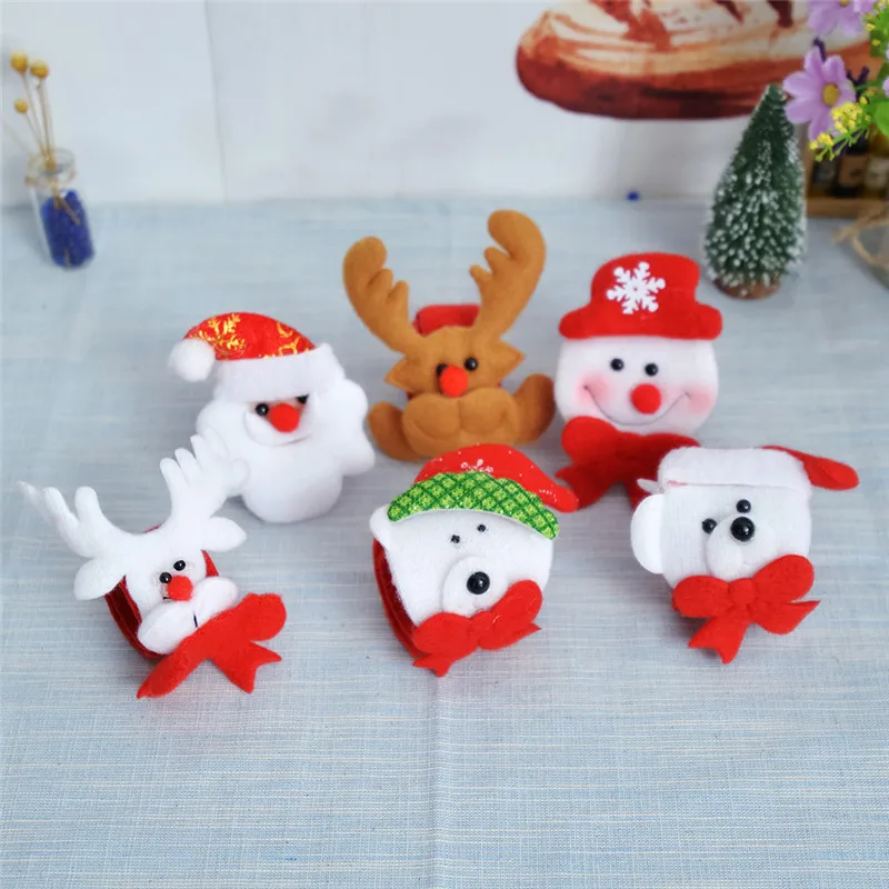 

10Pcs Christmas Hand Circle Bracelet Watch Christmas Children Gift Santa Claus Snowman Deer New Year Party Toy Wrist Decor