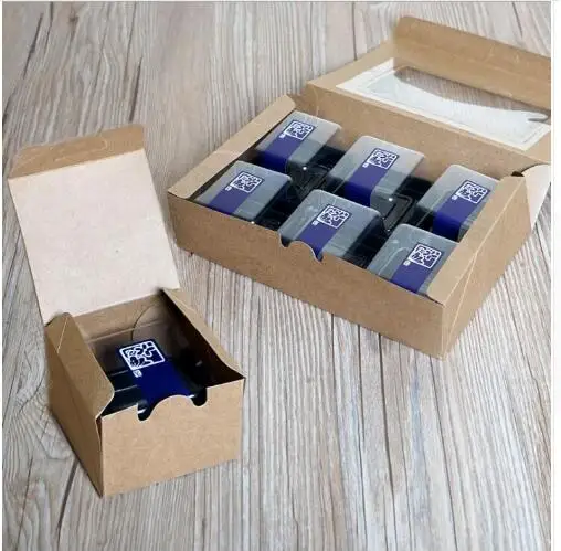 Оригинальная коробка из крафт бумаги с пластиковым окошком ПВХ для конфет