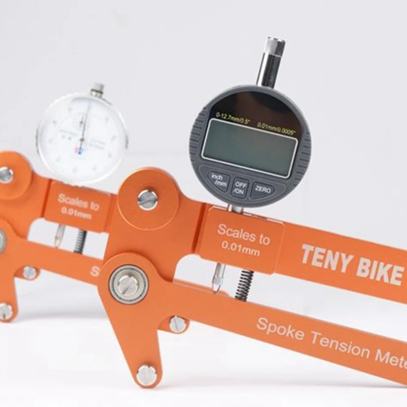 Spoke Tension Tester Digital Scale 0.01Mm Bike Indicator Meter Tensiometer Bicycle Spoke Tension Wheel Builders Tool-Orange