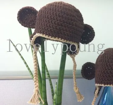

Baby ear hat Monkey hat made of soft cotton yarn