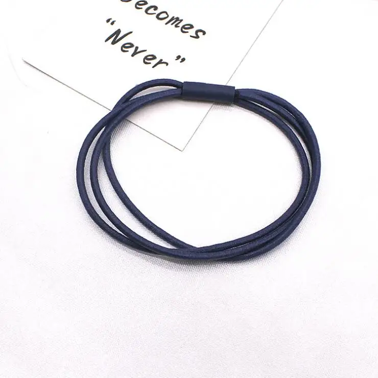navy 10 шт./лот красочные высокая эластичность простой волос Веревка Scrunchie Для женщин девушки Упругие волосы резиновые ленты аксессуары заколки для волос кольцо - Цвет: navy