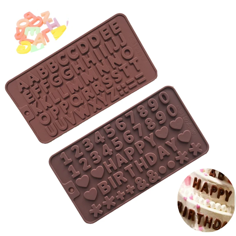 glucklich geburtstag alphanumerische symbole silikon schokolade formen buchstaben fondant kuchen backen diy werkzeuge silicone chocolate mold cake baking toolssilicone mold cake tools aliexpress