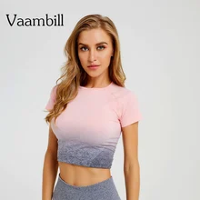Woman Sports Tshirt Gym Women Workout Tops Women's Sport T-shirt For Fitness Clothing Seamless Yoga Crop Top Sportswear