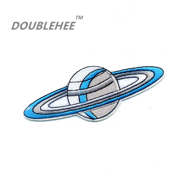 

DOUBLEHEE 11.5cm*4.5cm Embroidered Iron On Patches Delicate Beauty Space Planet Design T-shirt Bags Applique Accessories Hot