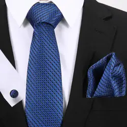 30 Стиль пледы печатных Для мужчин s Галстуки для Для мужчин галстук носовой платок запонки Мода шелк 7,5 см розовый синий и красный цвета