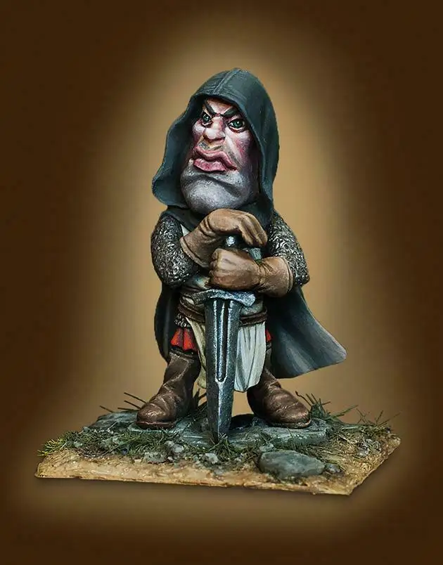 

Unassambled 1/32 45MM ancient man Templar with base Resin figure miniature model kits Unpainted
