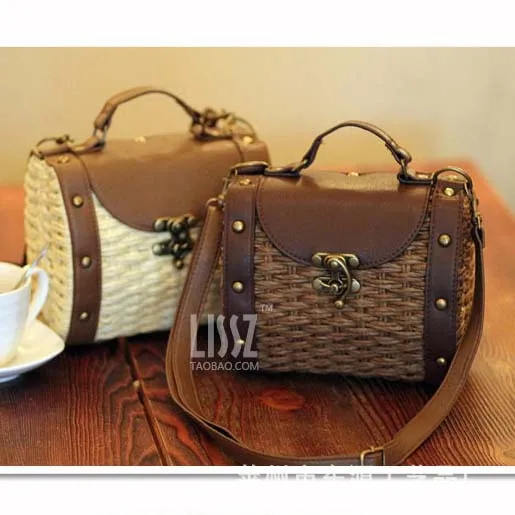 

New vintage bag packets shoulder fashion rattan bag, straw bag