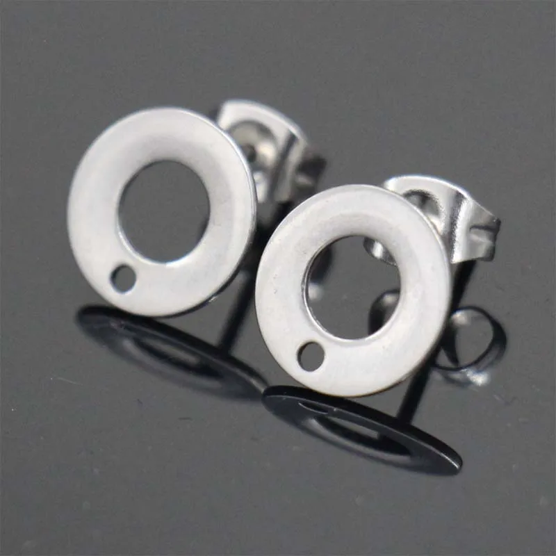 

2018 Hot Square/Round/Heart Stainless Steel Ear Stud Earrings DIY Components, Earring Posts, Stainless Steel Color 50pcs/lot