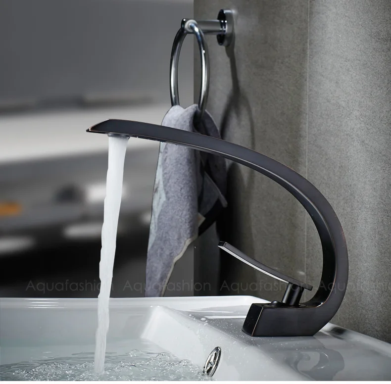 Modern Oil Rubbed Bronze Bathroom Sink Faucet Contemporary Brass Vanity Faucet Chrome Finish Basin Mixer Water Tap (12)