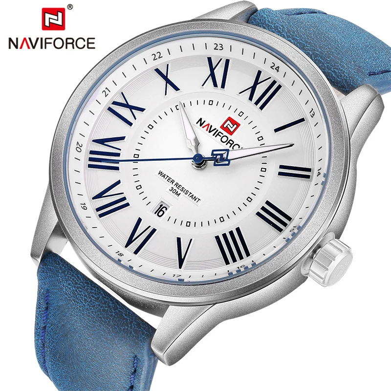 NAVIFORCE Fashion Casual Mens Watches Top Brand Luxury Leather Business Quartz-Watch Men Wristwatch Male Clock Relogio Masculino NAVIFORCE Fashion Casual Mens Watches Top Brand Luxury Leather Business Quartz-Watch Men Wristwatch Male Clock Relogio Masculino