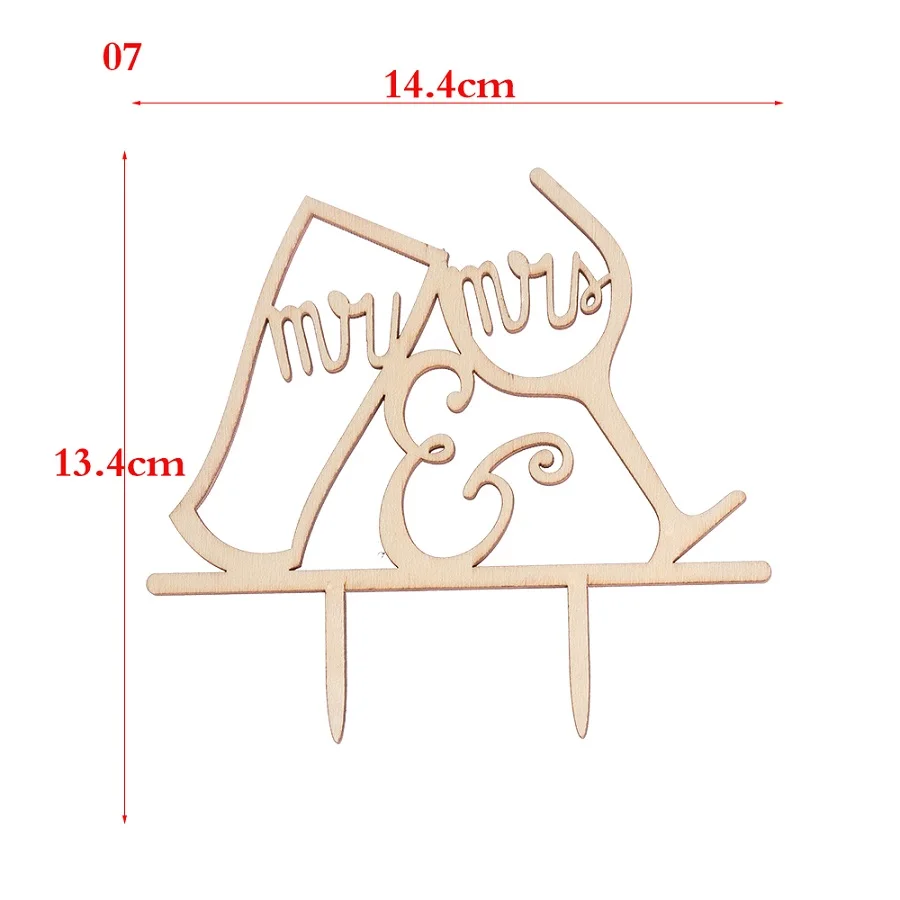 Супер большой "Mr and Mrs" винтажный деревенский Свадебный Топпер для торта лазерная резка деревянные буквы украшения для свадебного торта сувениры подарки - Цвет: 7