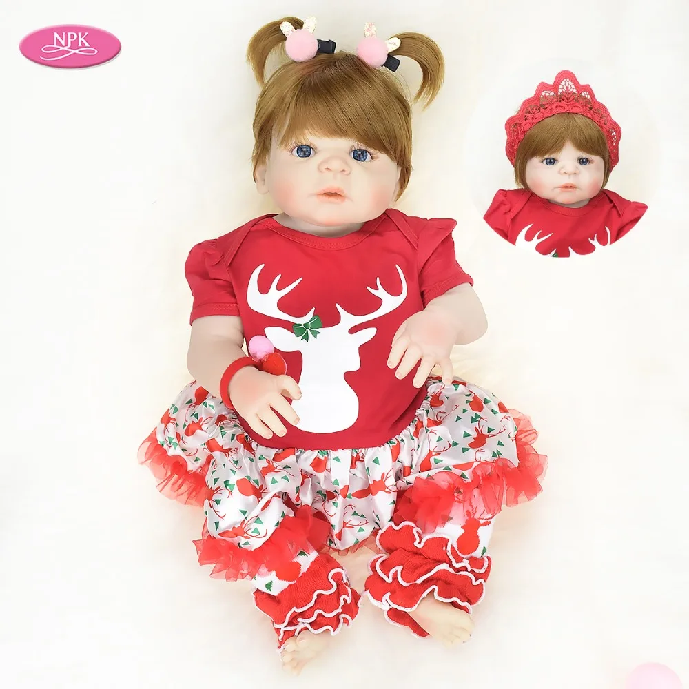 

NPK Lifelike Princess Girl Reborn Baby Doll Toys For Girls 57CM Real Full Body VInyl Silicone Bebe Realistic Babies Dolls Menina