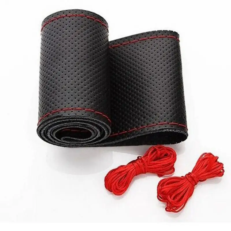 

2018 Soft PU Leather DIY Car Steering Wheel Cover With Needles and Thread