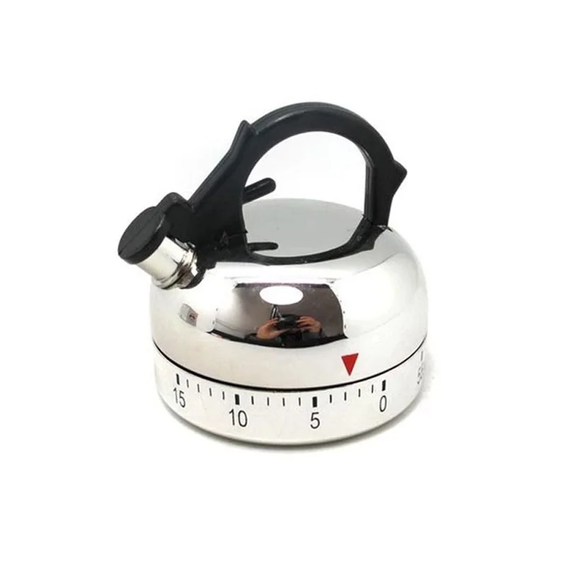 

60 Minute Kitchen Timer Alarm Mechanical Teapot Shaped Timer Clock Counting Tools PAK55