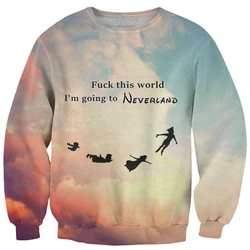 I'M GOING TO NEVERLAND 3d Print Sweatshirt Fashion Clothing Sweats Tops Jumper Hoodies For Women Men I'M GOING TO NEVERLAND 3d Print Sweatshirt Fashion Clothing Sweats Tops Jumper Hoodies For Women Men