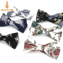 Мужской галстук-бабочка гибкий галстук-бабочка мягкий хлопок декоративное украшение в виде бабочек узор Пейсли печать шеи галстуки Cravata