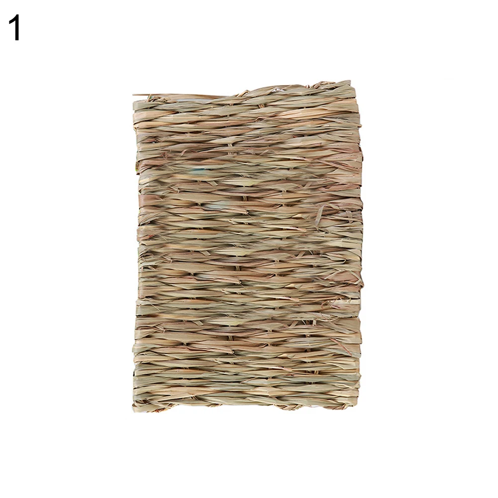 hot!Grass Woven Guinea Pig Rabbit Hamster Bed Mat Straw Nest Cage Pet Chew Toy Pad