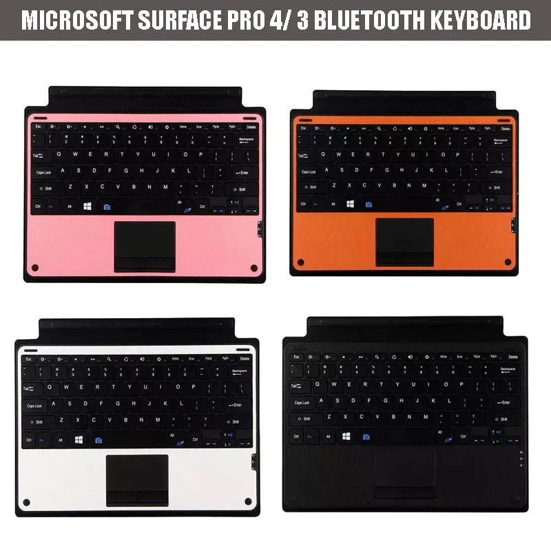 

For Microsoft Surface Pro 4 12.3'' Tablet Wireless Bluetooth Keyboard Detachable Removable ABS Keyboard Skin Cover w/ Touch Pad