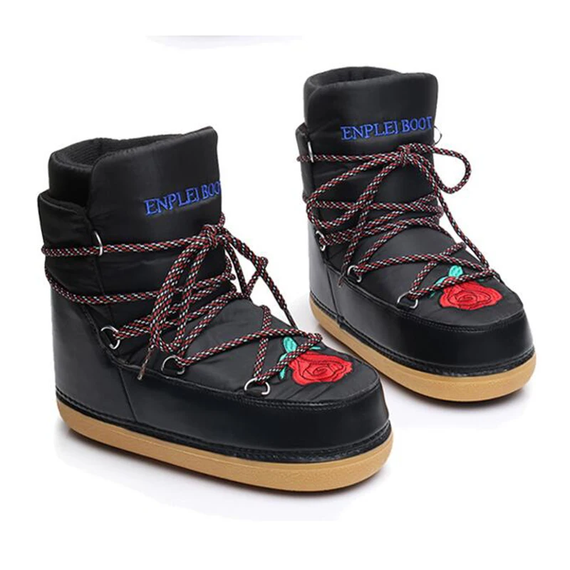 Boots woman shoes winter female warm water-resistant upper plus size fashion non-slip sole free shipping embroidery snow boot c2